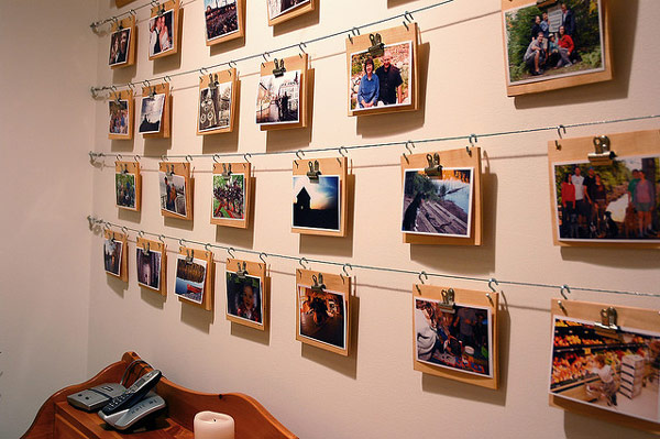 Photo Wall Idea #32 - Using Wooden Photo Boards