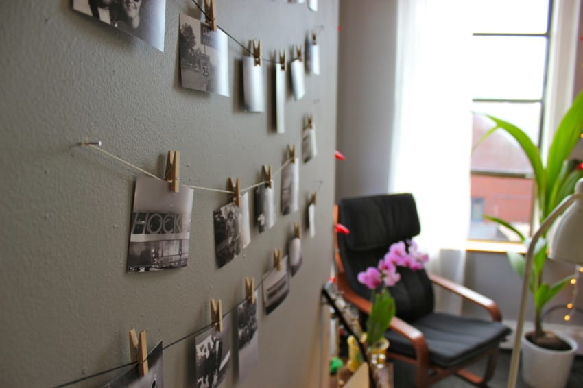 Gallery Wall Idea #12 - Use Clothespins