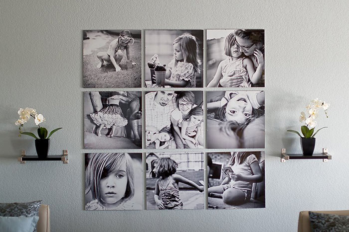 Gallery Wall Idea #15 - Black and White Photos Without Frame