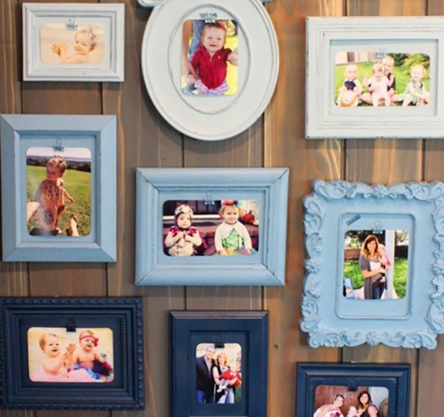 Photo Wall Idea #7 - Spray-paint Old Frames