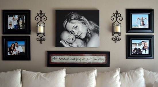 Photo Wall Idea #14 To Display Family Photos