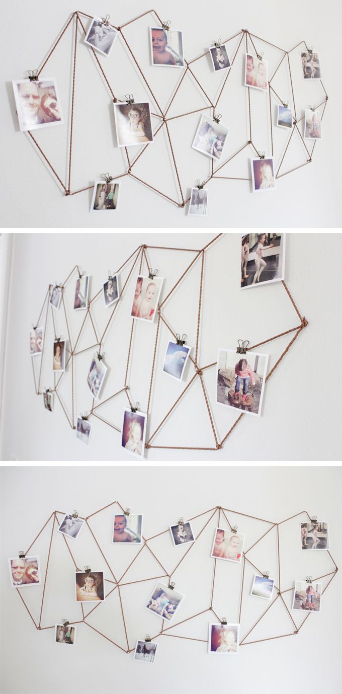 #16 DIY Photo Display Wall Art Idea