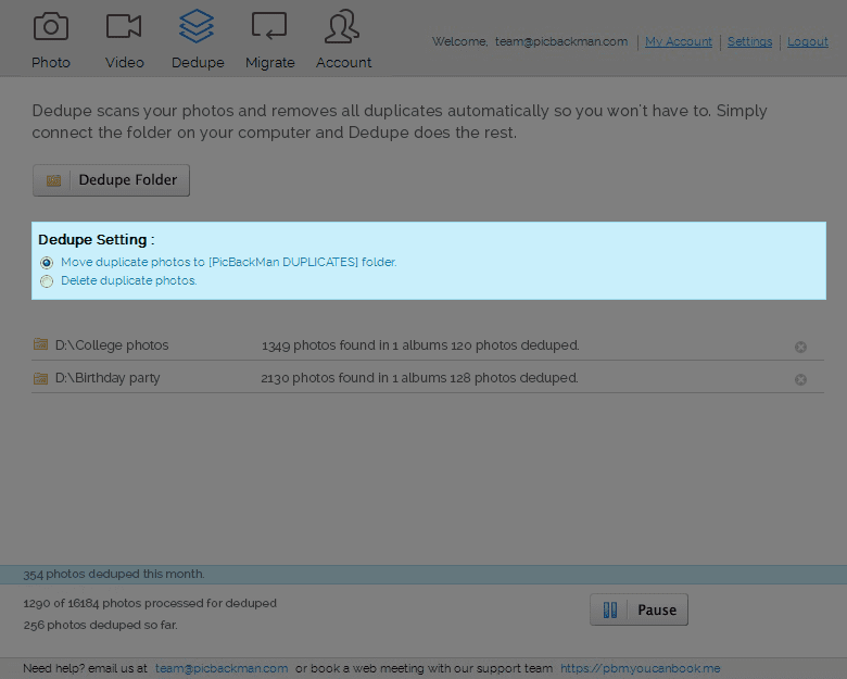 Define Dedupe Setting