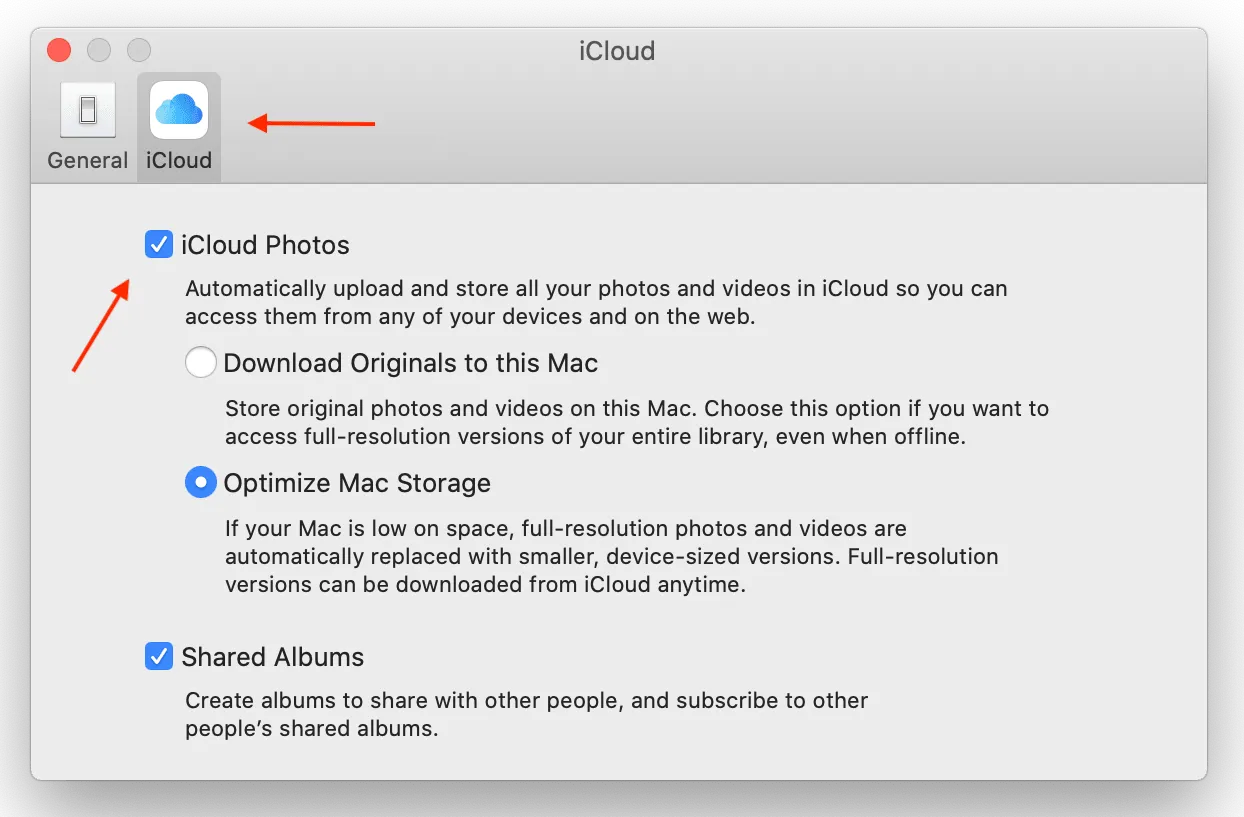 Enabling iCloud Photo Library