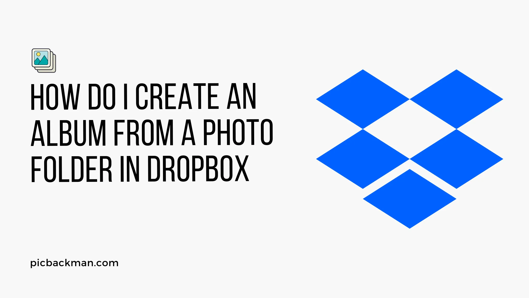 How do I create an album from a photo folder in Dropbox?