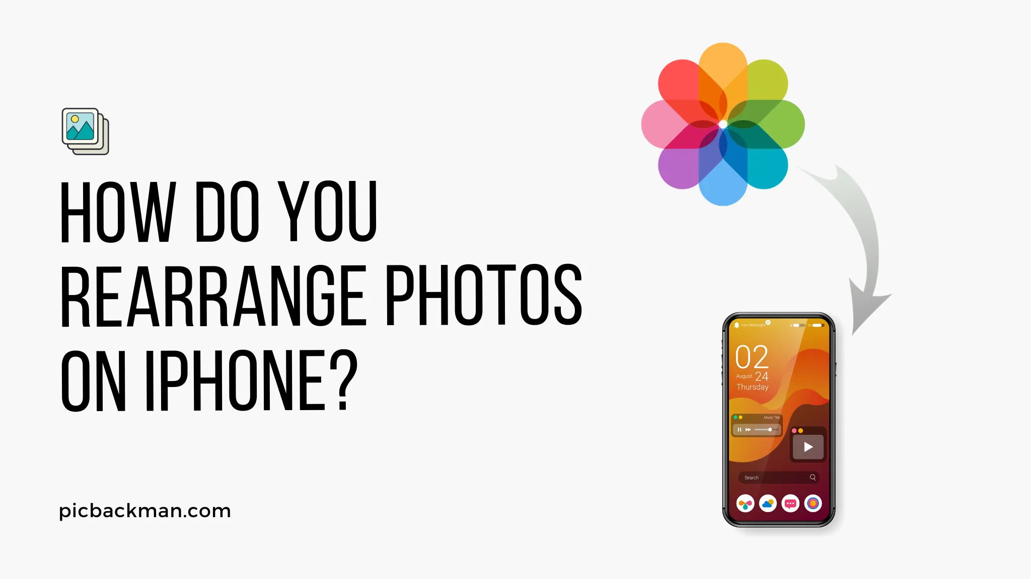 How do you rearrange photos on iPhone?