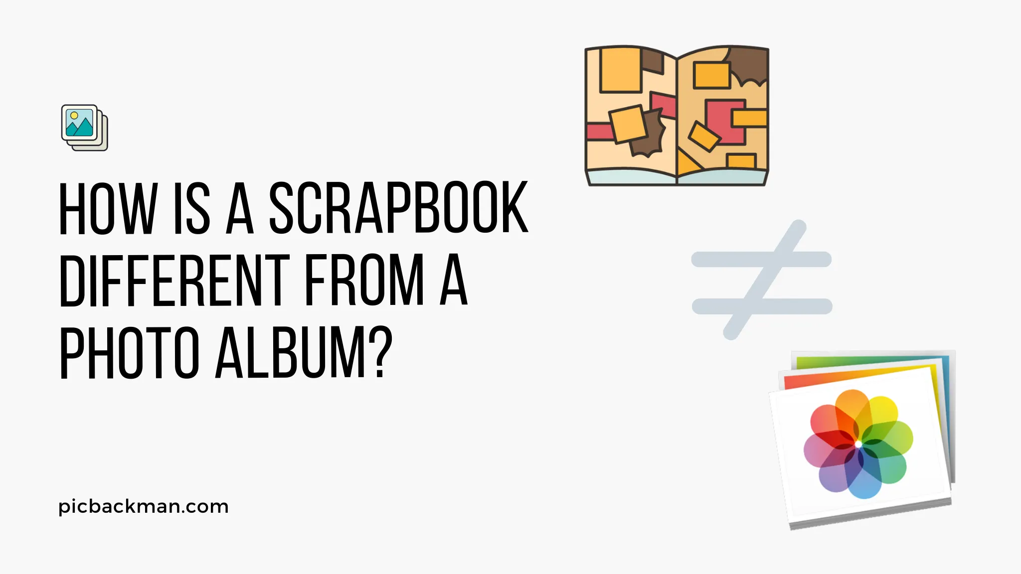 How is a scrapbook different from a photo album?