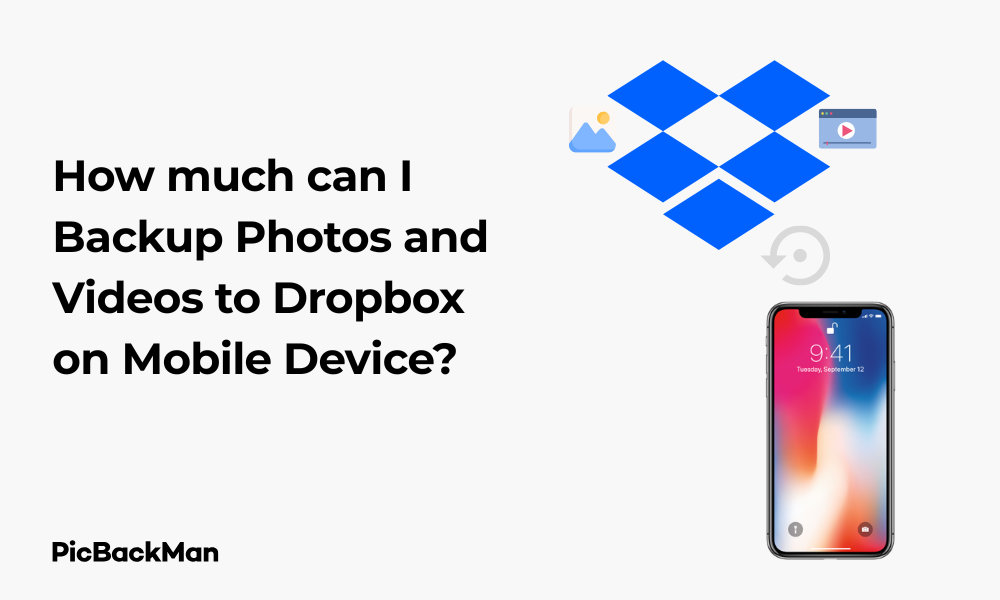 How much can I Backup Photos and Videos to Dropbox on Mobile Device