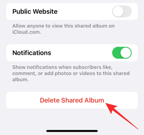 Delete Photos or Videos from Shared Album on
    iOS