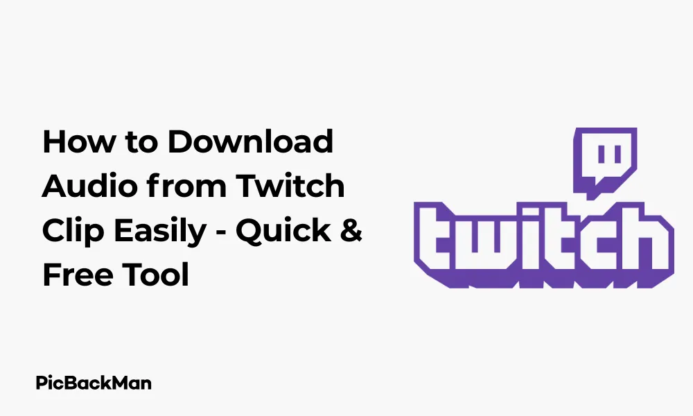 How to Download Audio from Twitch Clip Easily - Quick & Free Tool