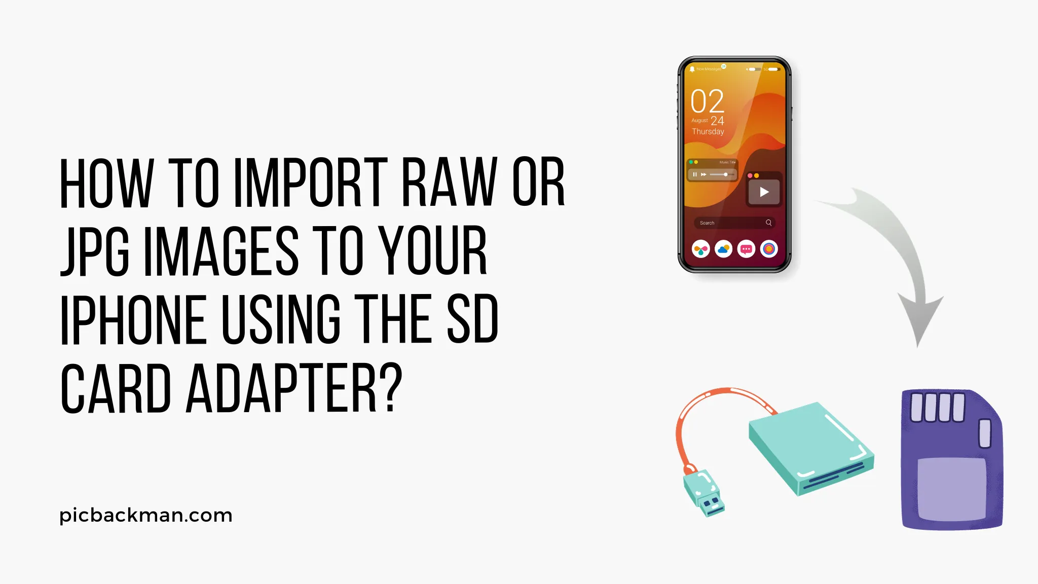 How to import RAW or JPG images to your iPhone using the SD card adapter?