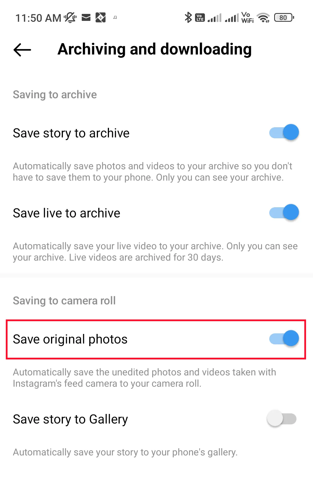 Instagram save original photos