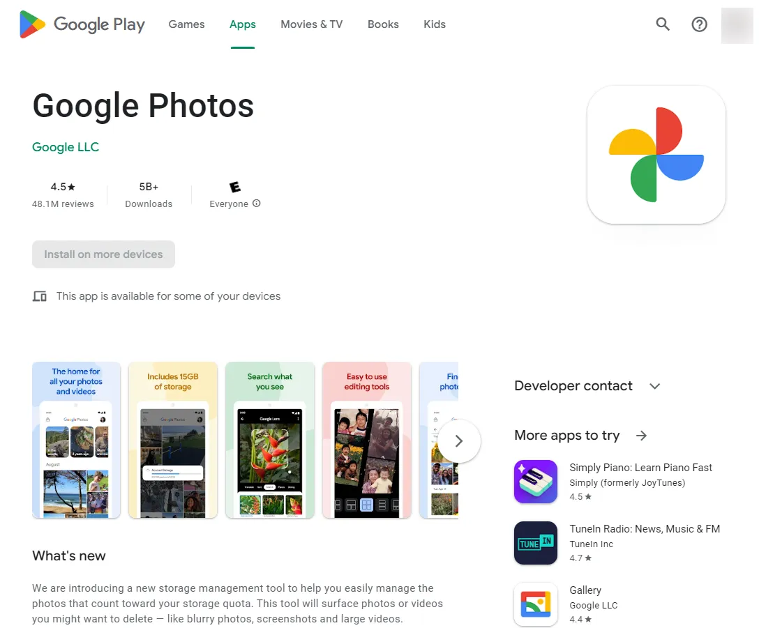 Using Google Photos App