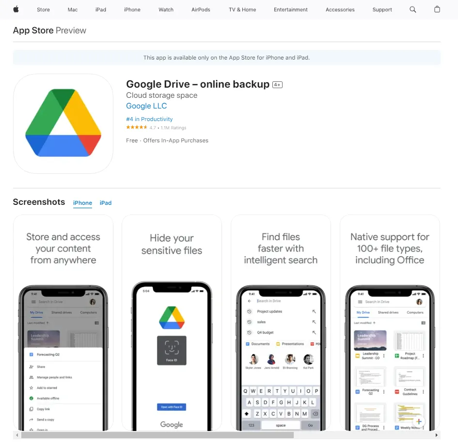 Google Drive on the App Store