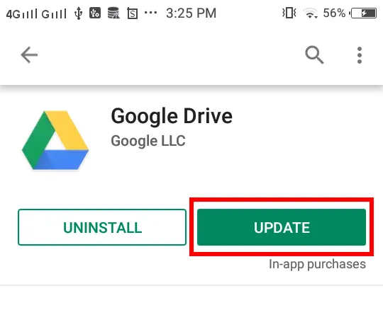 Update Google Drive App