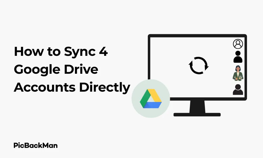 Updated: How to Sync 4 Google Drive Accounts Directly